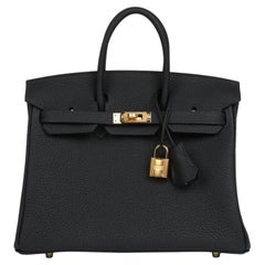 Hermès Birkin 25 Caban Togo Leather With Gold Hardware Handbag