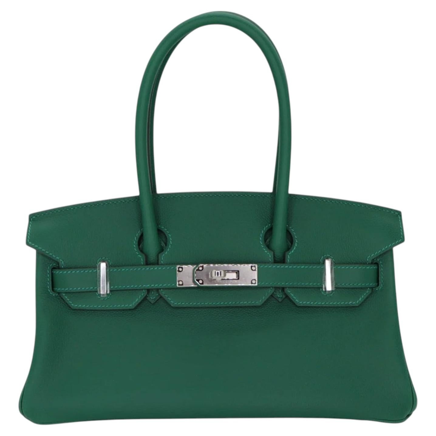 Hermès Birkin 29 Shoulder Light Vert Moyen Evercolor Leather Palladium Hardware