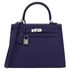 Hermès Kelly Sellier 25 Purple Epsom Leather Palladium Hardware 2026 Handbag