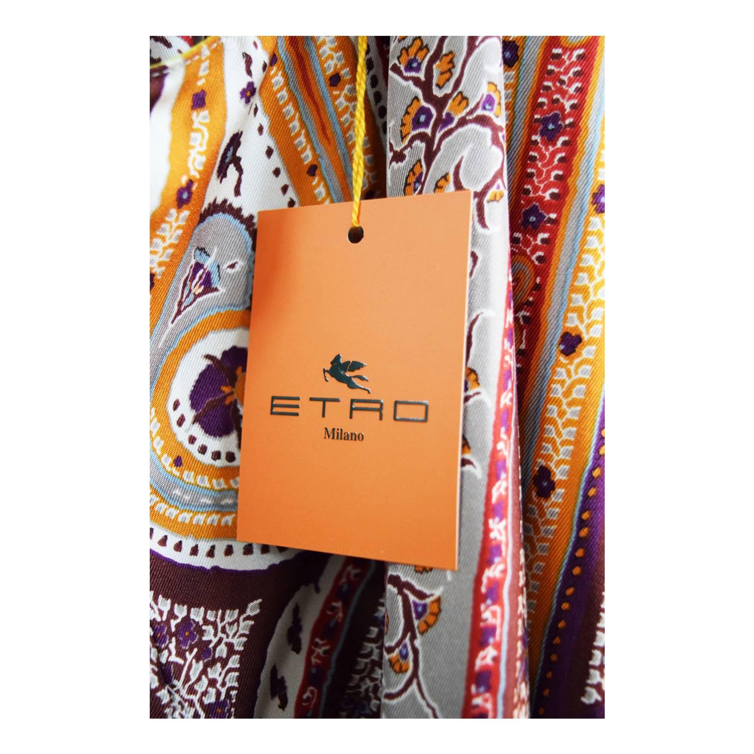 Etro Silk Paisley Handkerchief Dress In New Condition For Sale In Henrico, VA