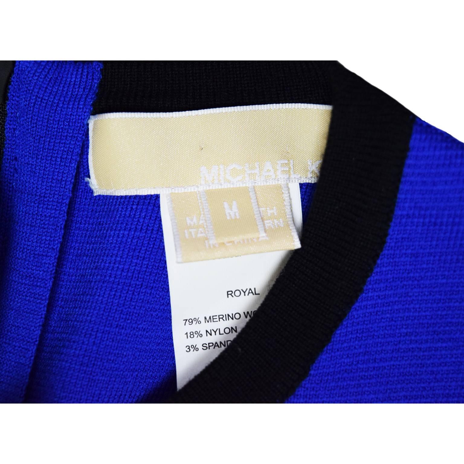 Blue Michael Kors Collection Body Con Midi Dress  For Sale