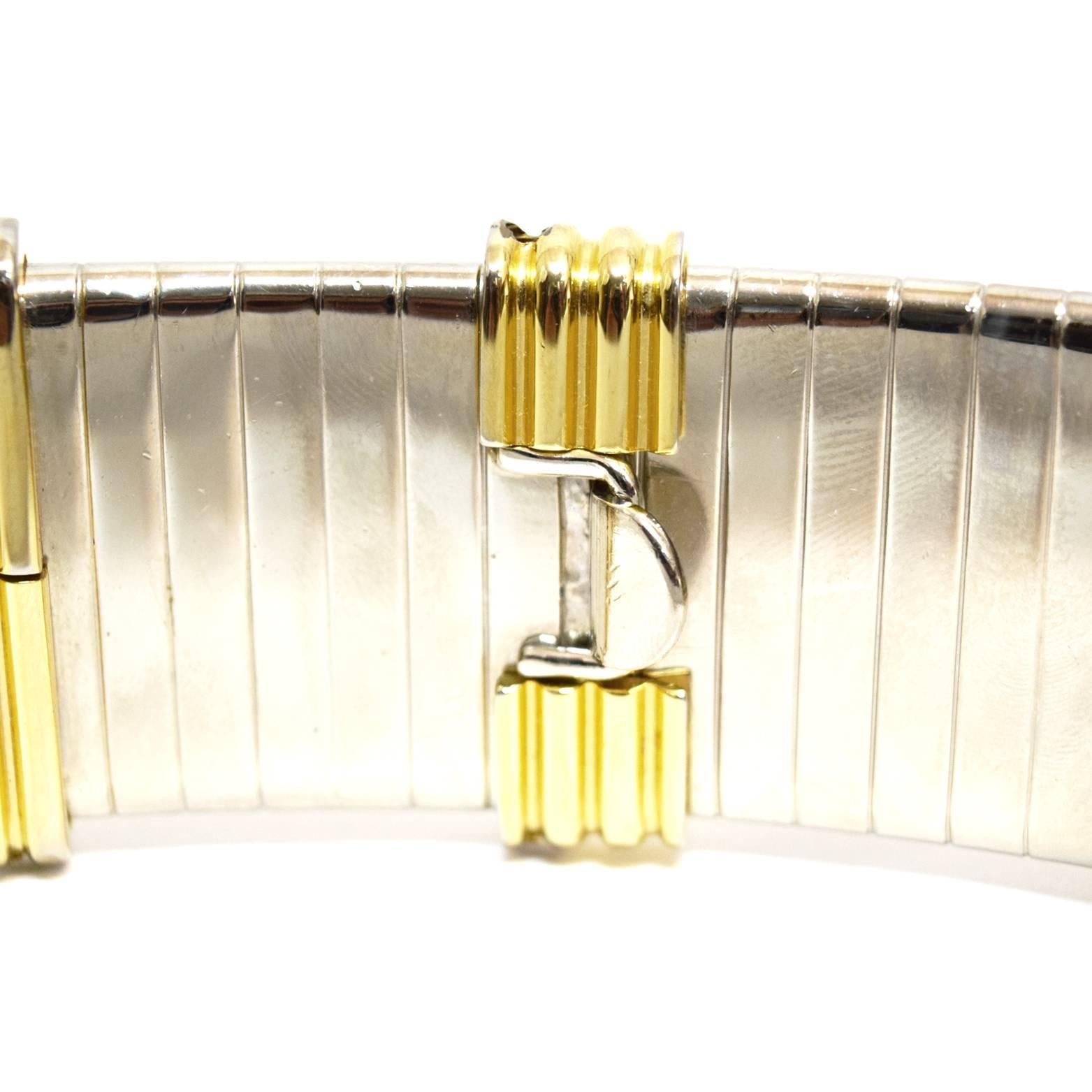 Women's Judith Leiber White Leather Belt with Silver and Gold Studded Chain Links  For Sale