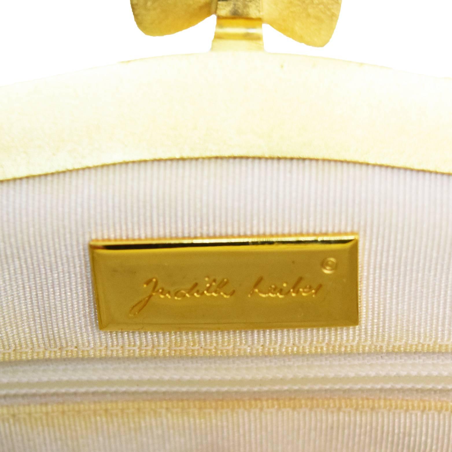 Judith Leiber White Leather Convertible Clutch For Sale 2