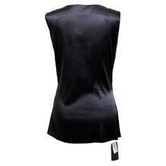Etro Black Stretch Silk Faux Wrap Top