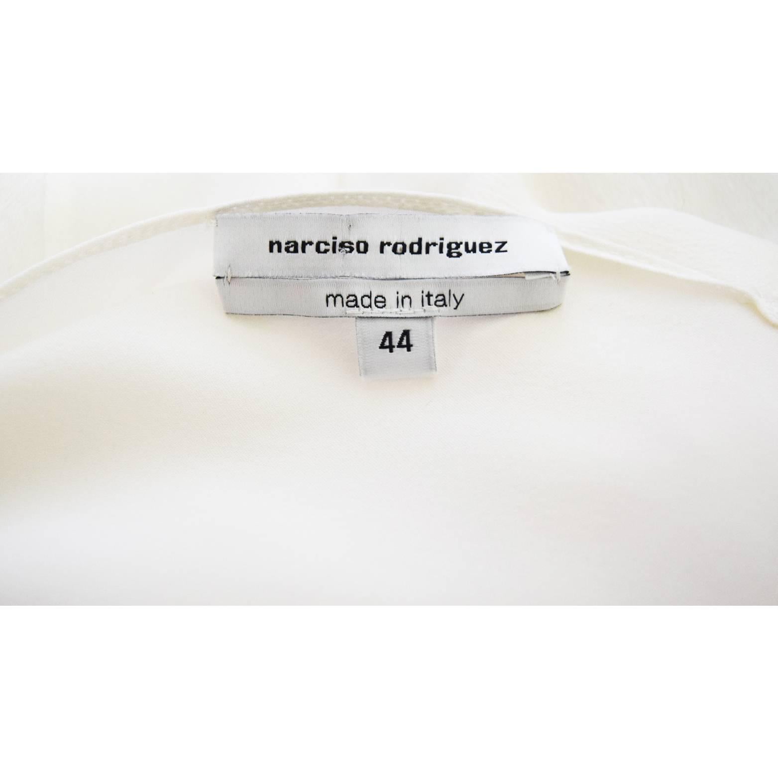 Narciso Rodriguez Ivory Draped Evening Blouse  In Excellent Condition For Sale In Henrico, VA