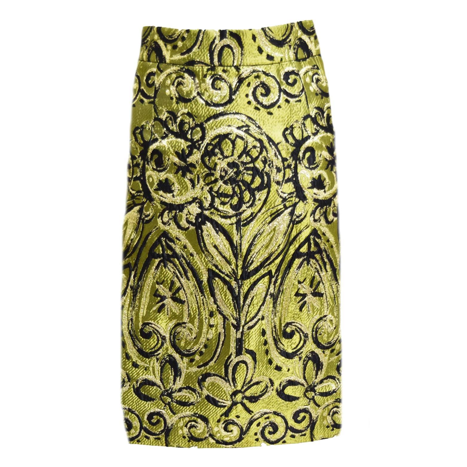 crepe pantsuit with brocade skirt overlay