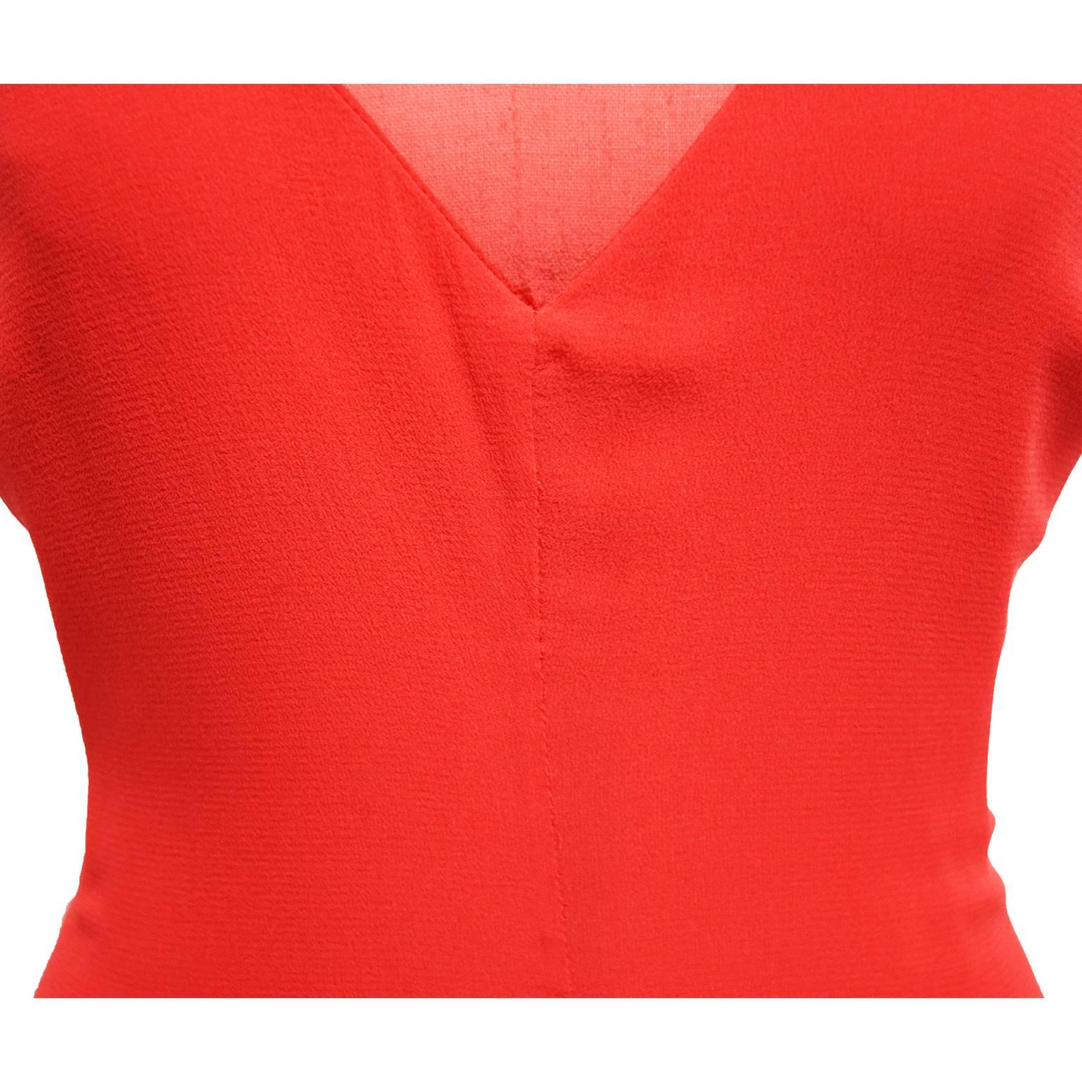 Giorgio Armani Red Sheer Sheath Dress For Sale 2