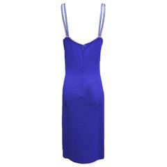 St. John Evening Royal Blue Body-con Knit Dress