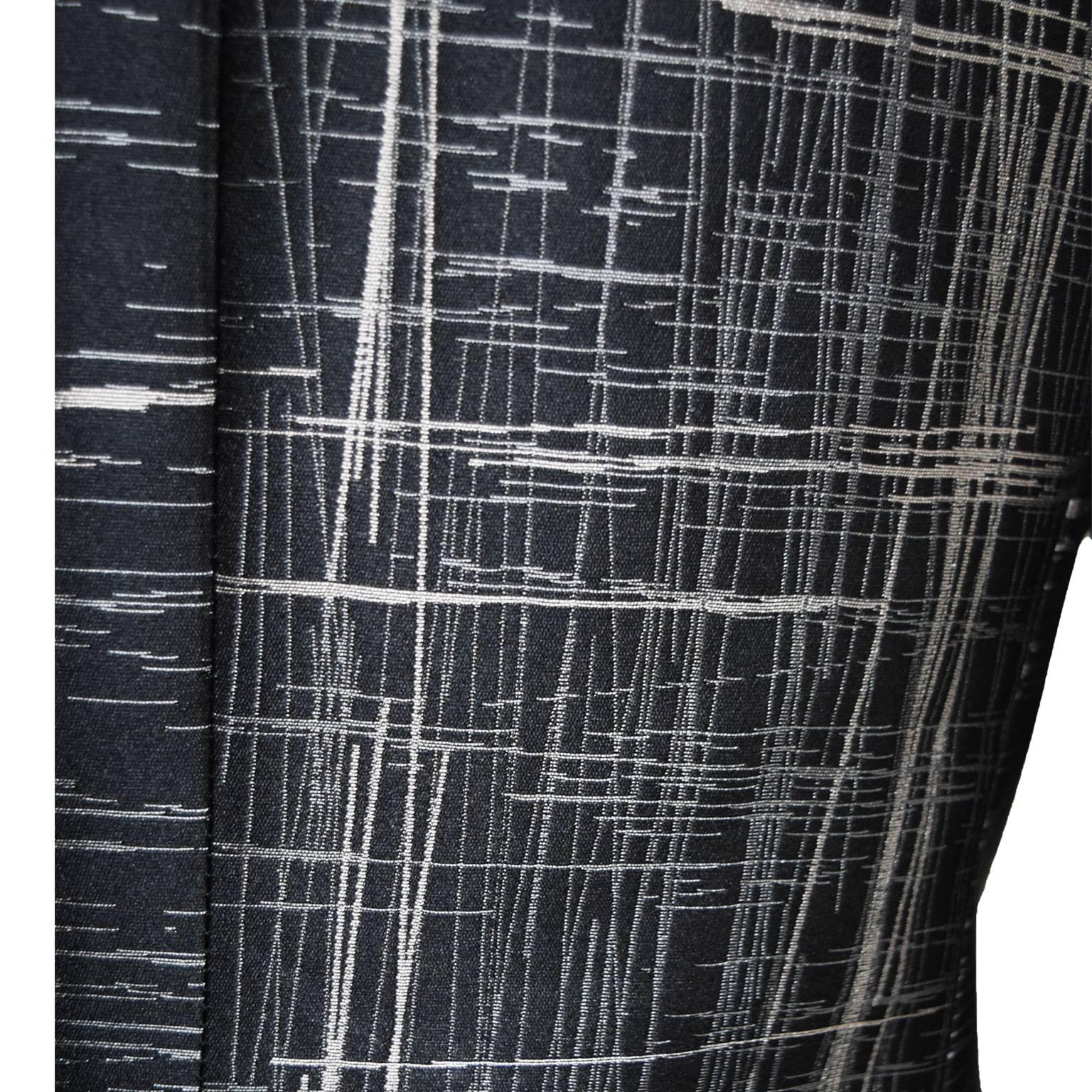 Black Armani Collezioni Single Breasted Striped Blazer  For Sale