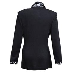 St. John Floral Embroidered Knit Blazer