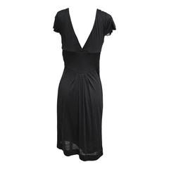 Alberta Ferretti Black Draped Floral Dress