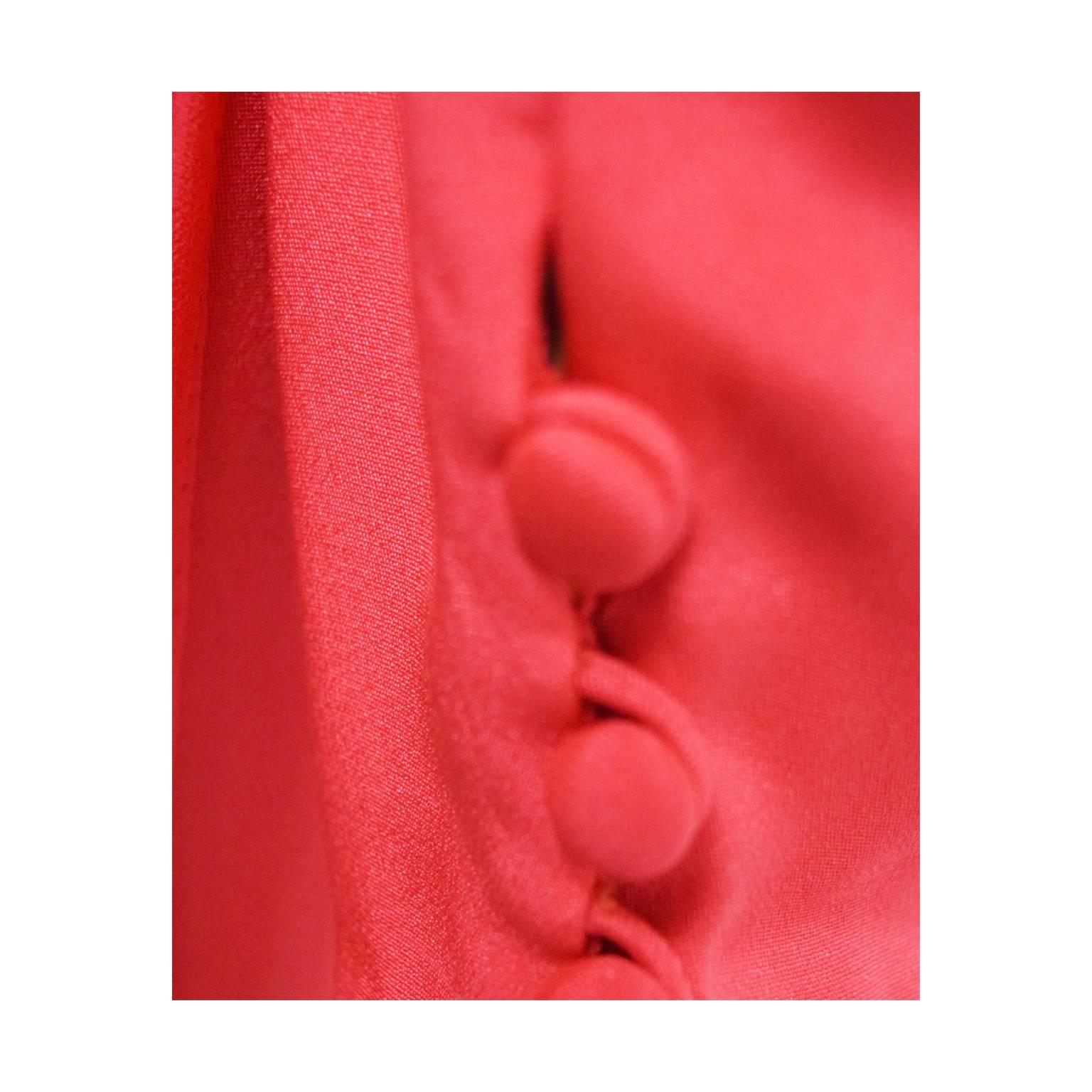 Women's Bill Blass Silk Red Handkerchief Dress For Sale
