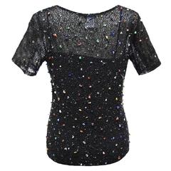 Krizia Sheer Hand Beaded Blouse
