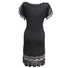 Missoni Chevron Knit Black Sheath Dress