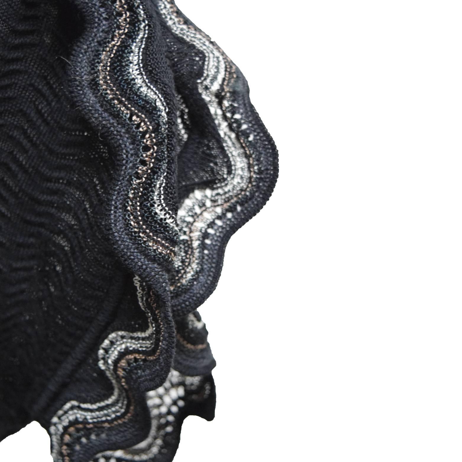 Missoni Chevron Knit Black Sheath Dress In Excellent Condition For Sale In Henrico, VA