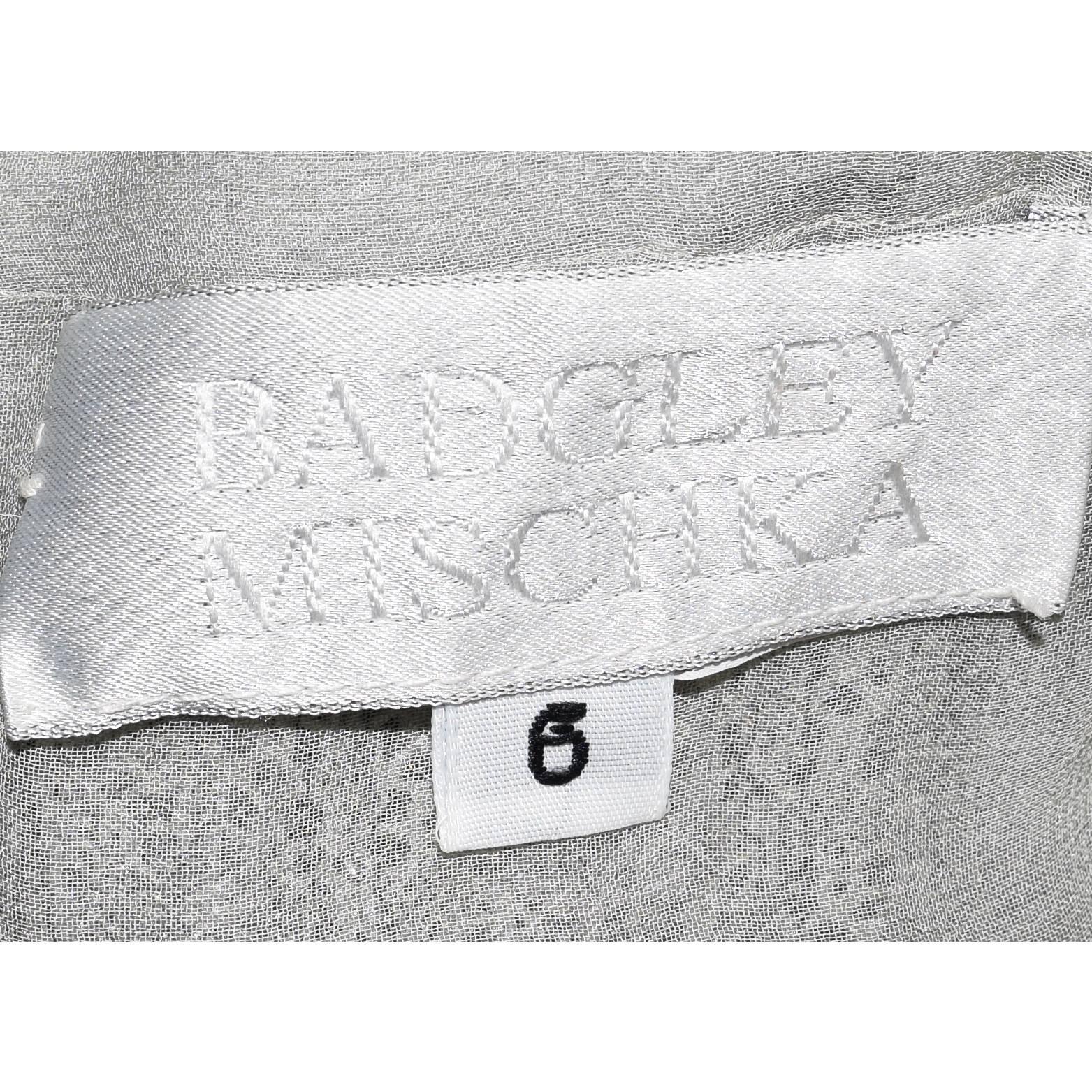 Badgley Mischka Crochet  Evening Gown with Black Glass Beading and Florettes For Sale 3