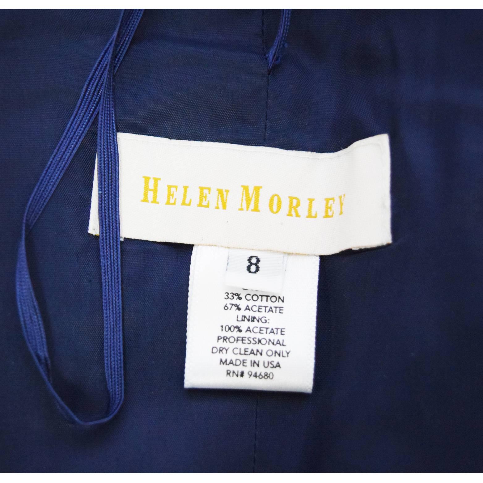 Women's Helen Morley Off the Shoulder Navy Blue Evening Gown For Sale