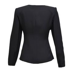 Armani Collezioni Black Silk Chiffon Crystal Embellished Ruffle Evening Jacket