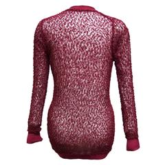 Oscar de la Renta Knitted Merlot Cardigan