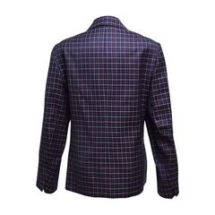 Algo Navy White and Red Plaid Blazer