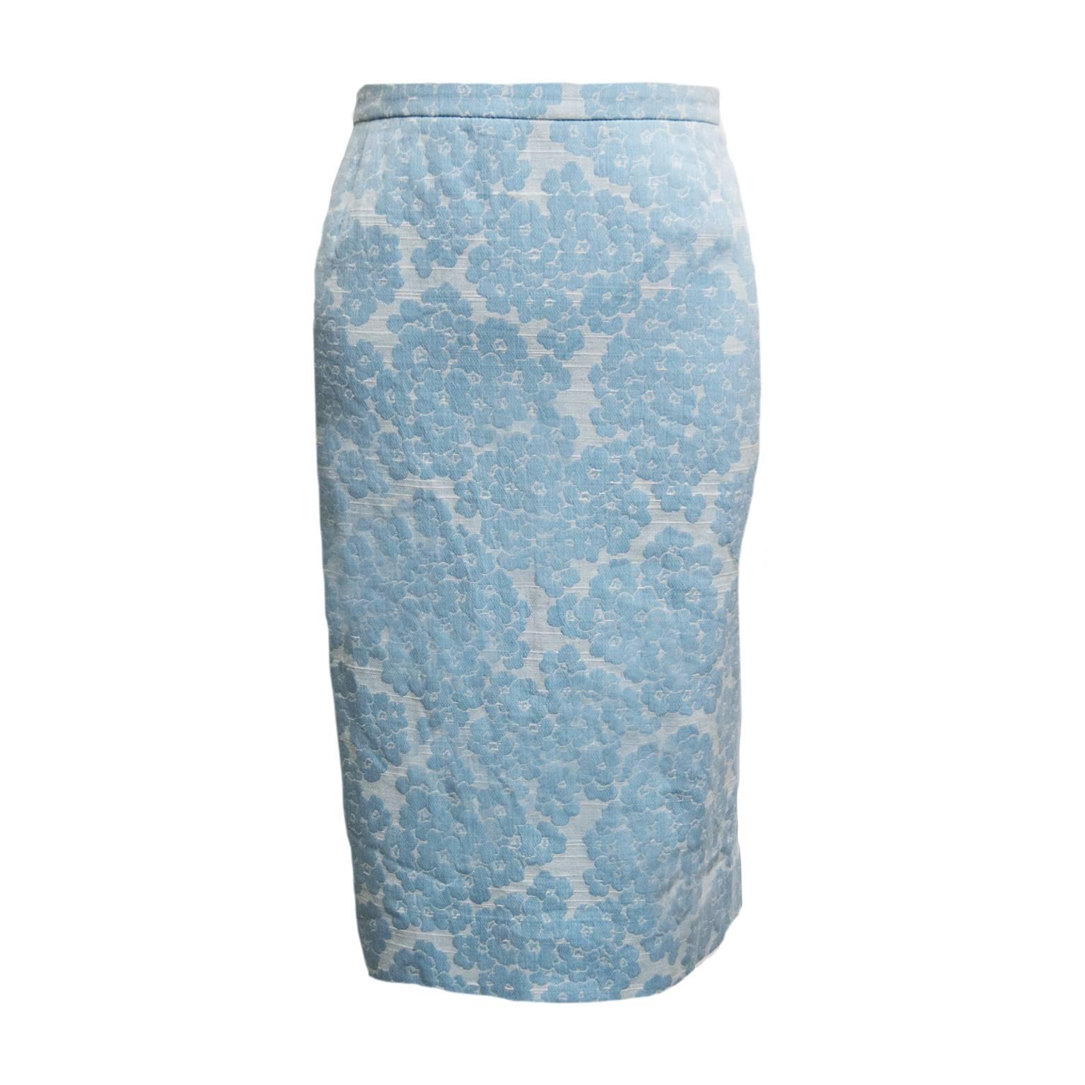 Blue Rena Lange Periwinkle Skirt Suit  For Sale