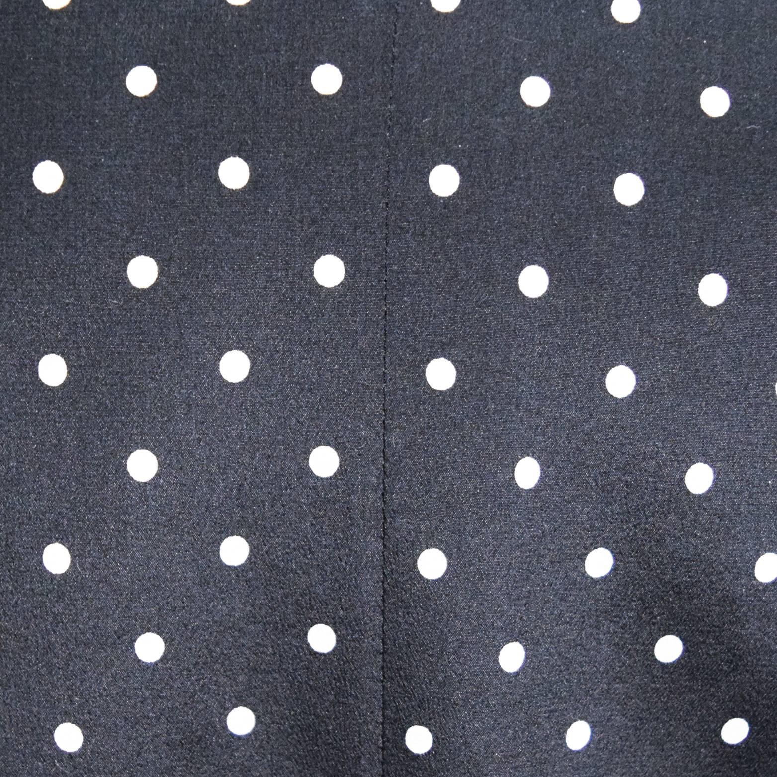 Algo Black and White Polka Dot Two Piece Skirt and Jacket Ensemble  For Sale 2
