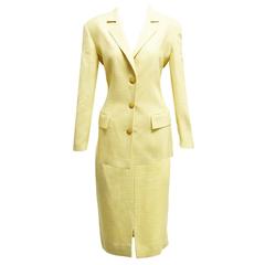 Valentino Yellow Houndstooth Two Piece Skirt Suit 