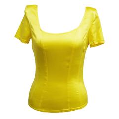 Escada Silk Two Toned Yellow Two Piece Skirt Ensemble