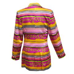 Mary Ann Restivo Vintage Silk Abstract Striped Jacket