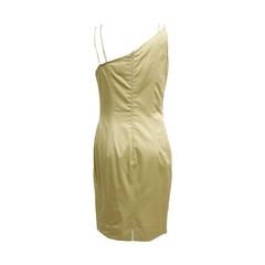 Agnona Camel Cotton One Shoulder Cocktail Dress