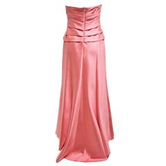 Liancarlo Couture Coral Satin Sweetheart Evening Gown