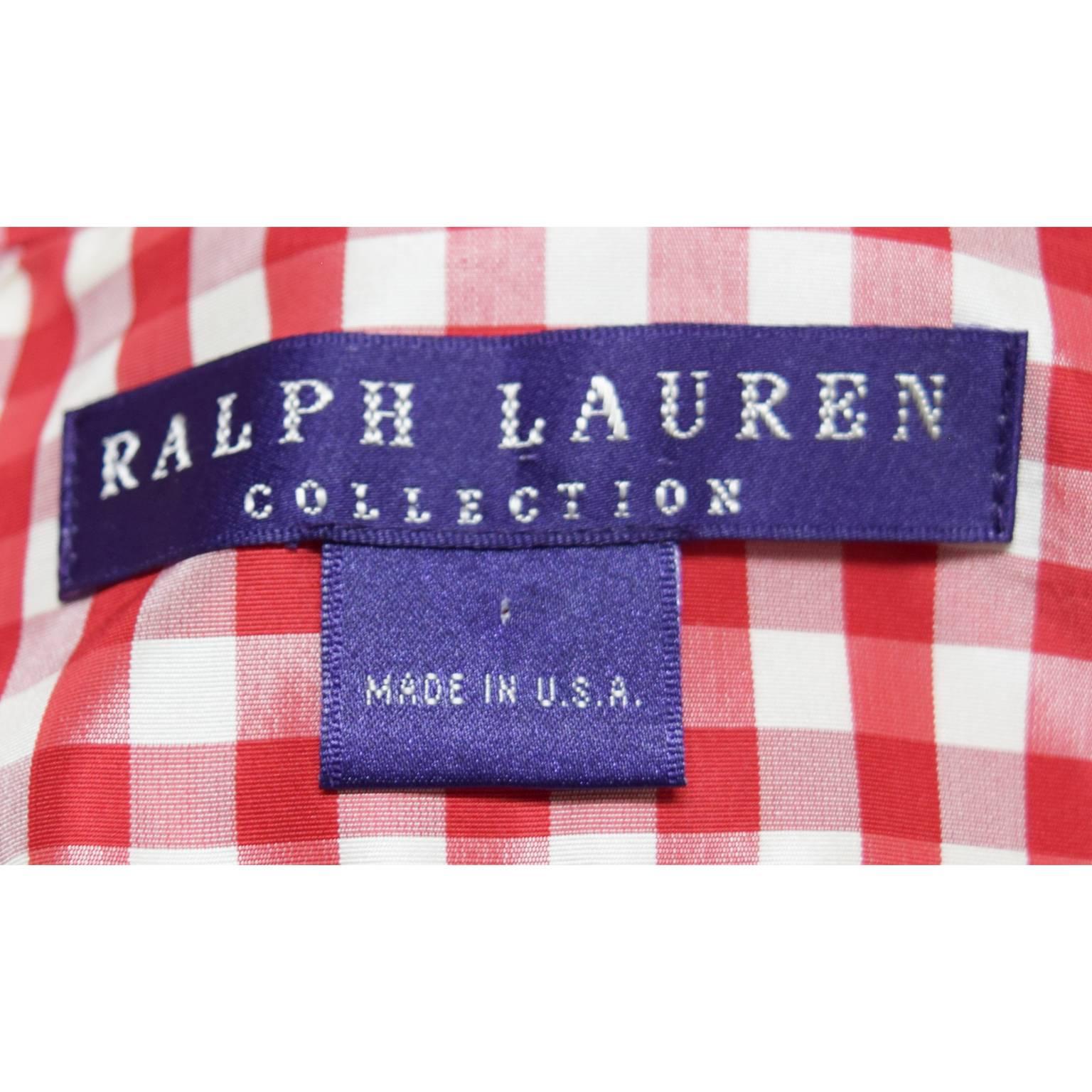 Women's Ralph Lauren Purple Label Silk Gingham Jacket For Sale