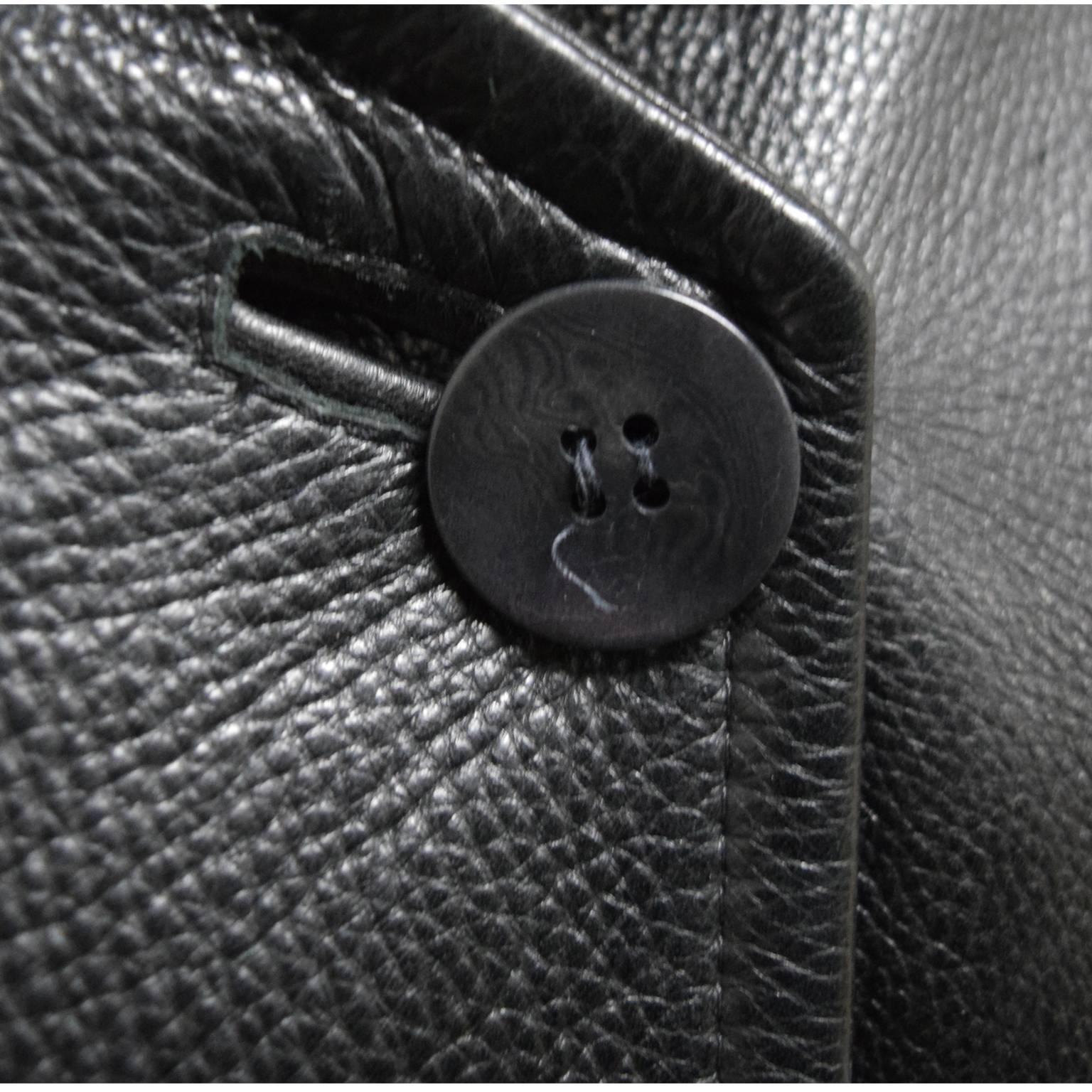 Donna Karan Vintage Black Leather Jacket In Excellent Condition For Sale In Henrico, VA