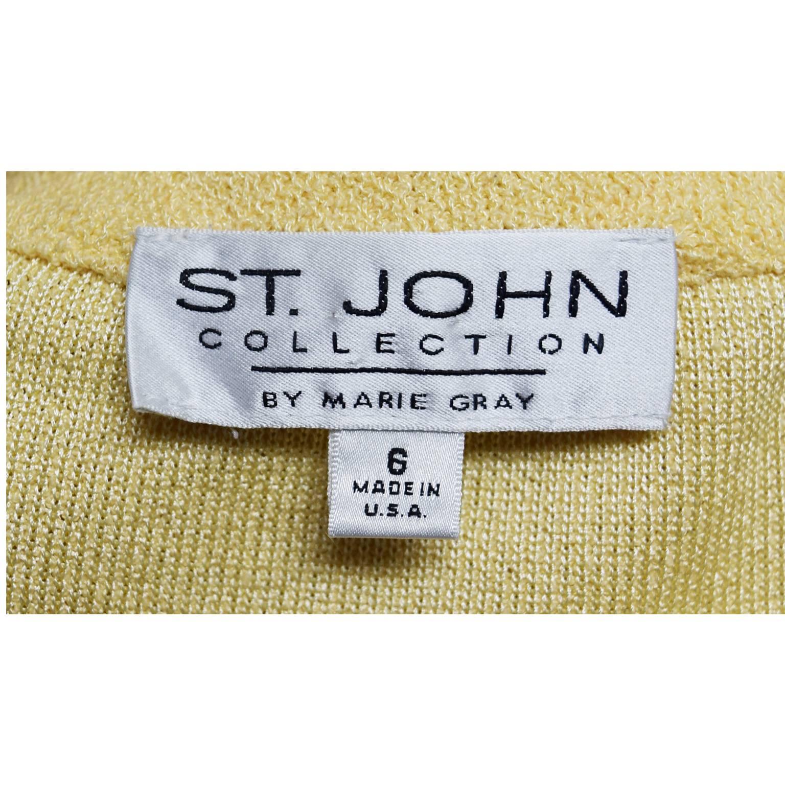 Women's St. John Butter Yellow Knit Jacket For Sale