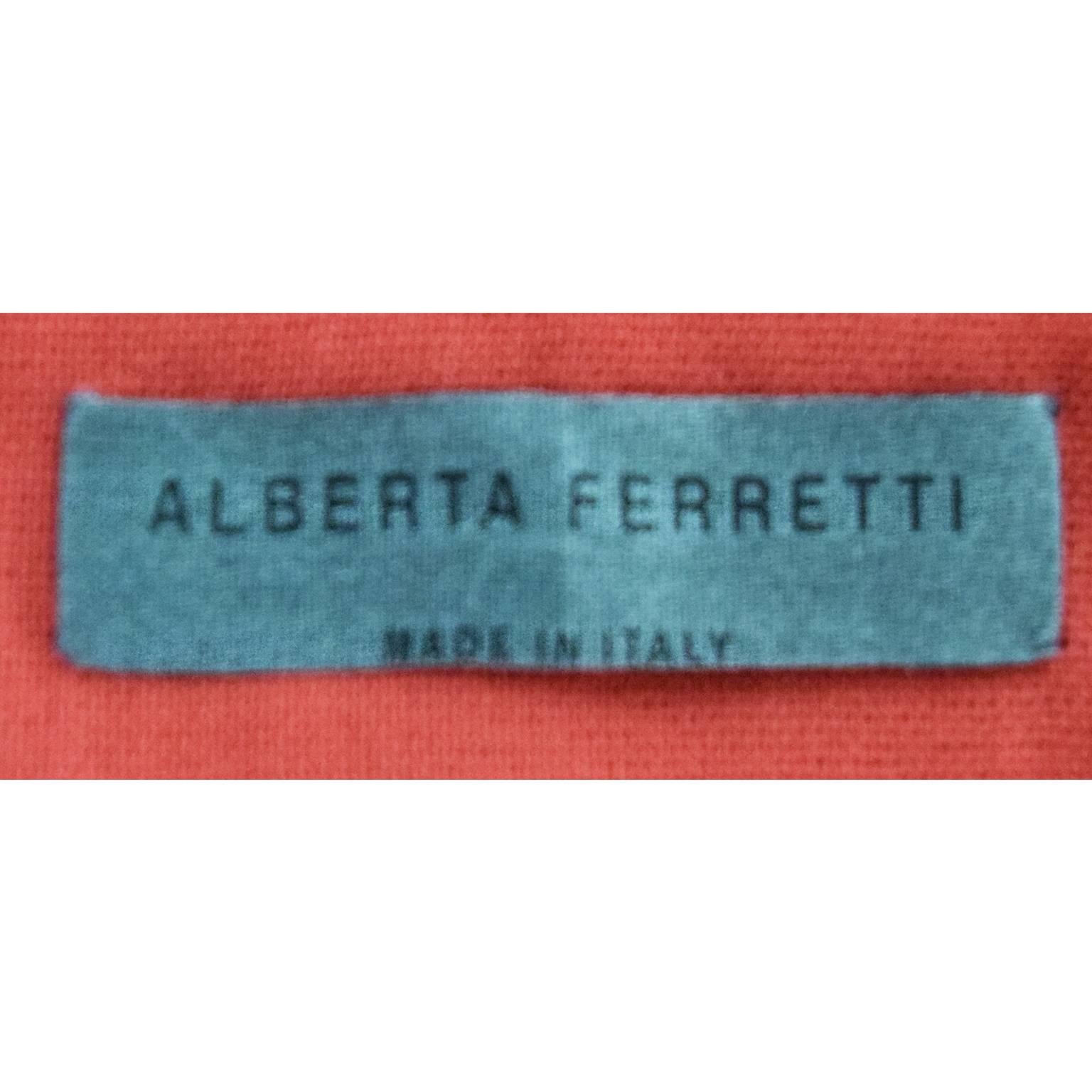 Women's Alberta Ferretti Deep Coral Linen Sheath Midi Dress  For Sale
