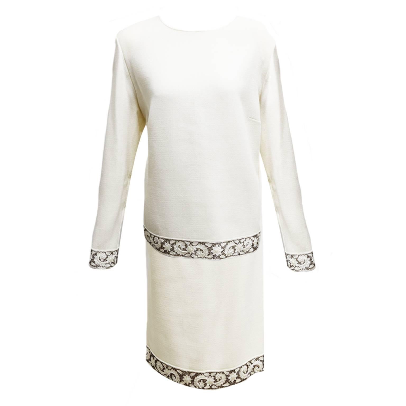 Aurora Ruffolo and Christian Ruperto Ivory Wool Two Piece Ensemble For Sale