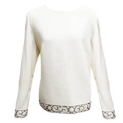 Aurora Ruffolo and Christian Ruperto Ivory Wool Two Piece Ensemble