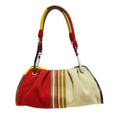 Bottega Veneta Multi Colored Canvas Handbag with Straps 