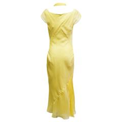 Danes Yellow Chiffon Sheath Dress