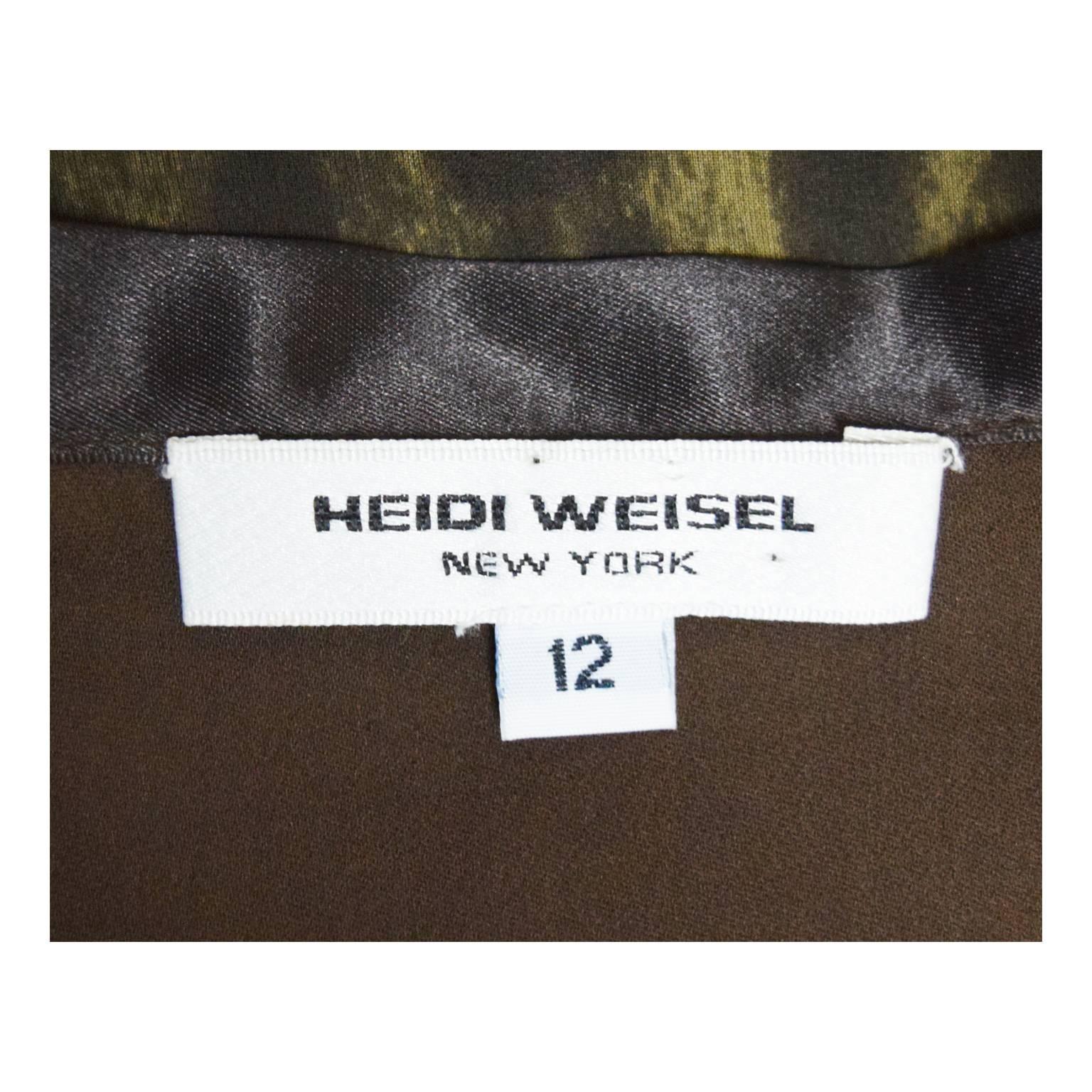 Heidi Weisel Silk Chiffon Abstract Leopard Print Sheer Sheath Skirt In Excellent Condition For Sale In Henrico, VA