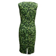 Michael Kors Foliage Print Sheath Dress with V-neckline