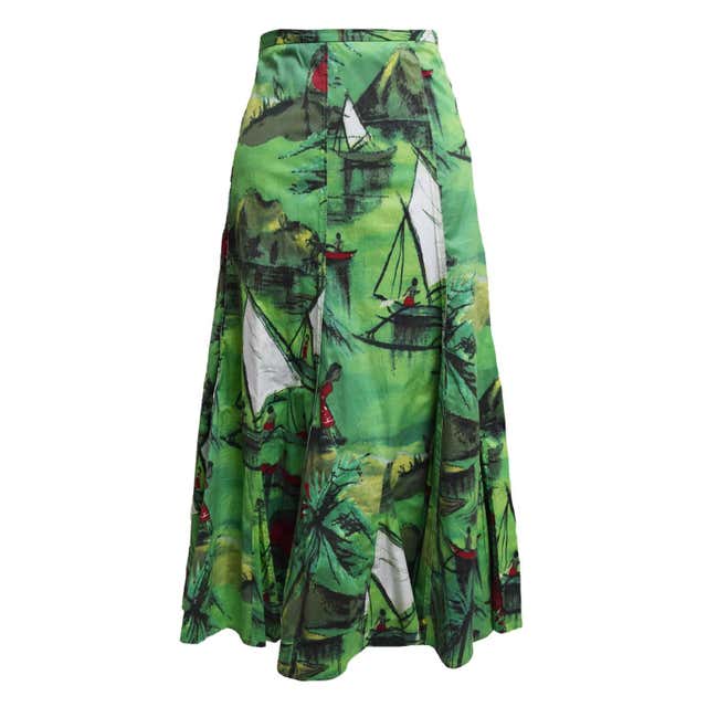 Trelise Cooper Aline Nautical Watercolor Skirt For Sale at 1stDibs