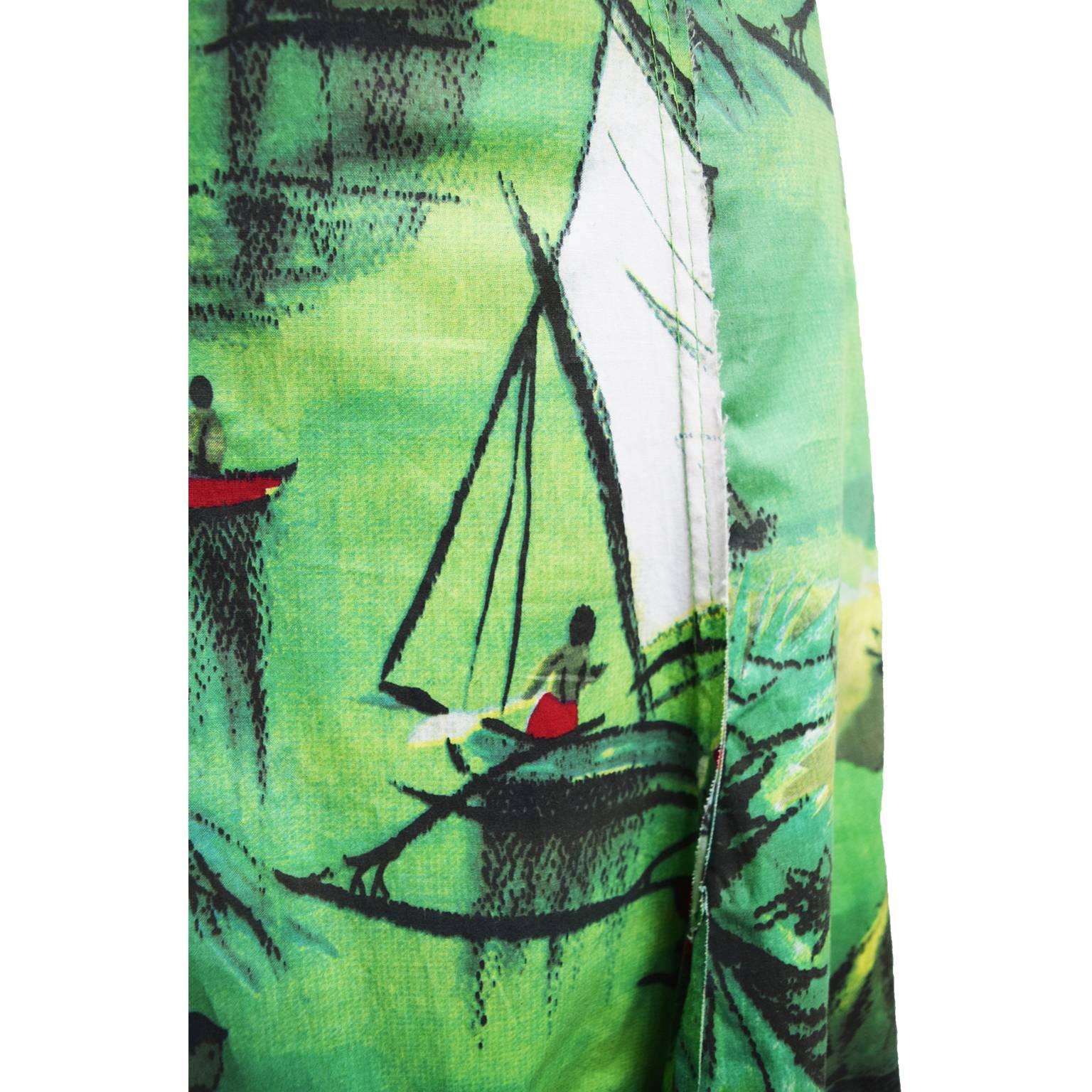 Trelise Cooper Aline Nautical Watercolor Skirt  In Excellent Condition For Sale In Henrico, VA