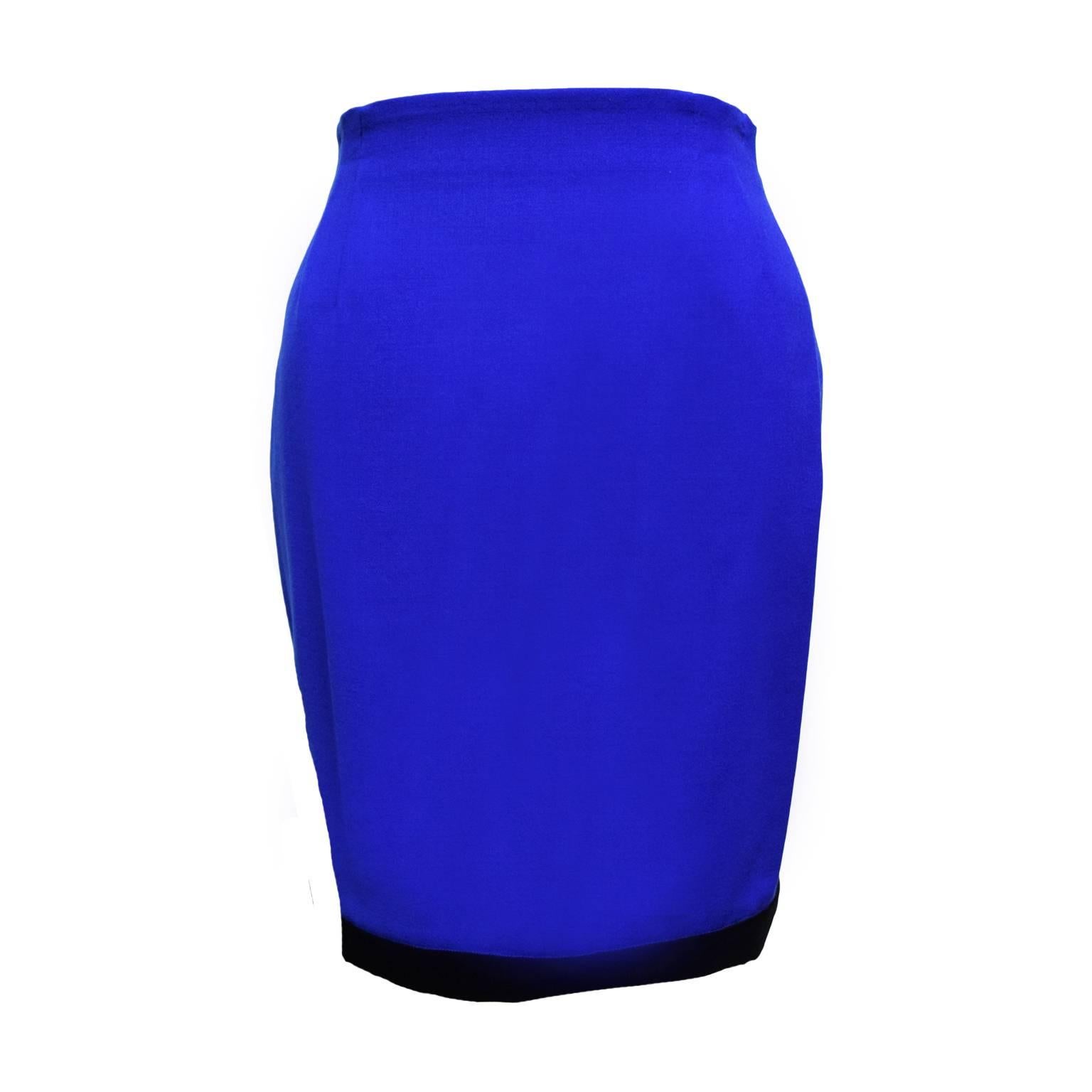 royal blue two piece skirt set