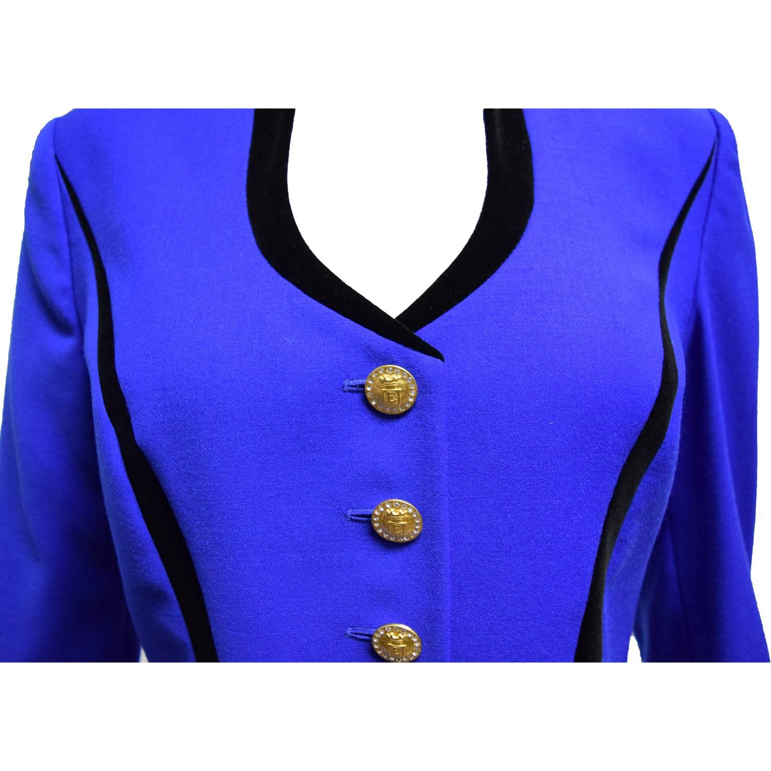royal blue skirt suit