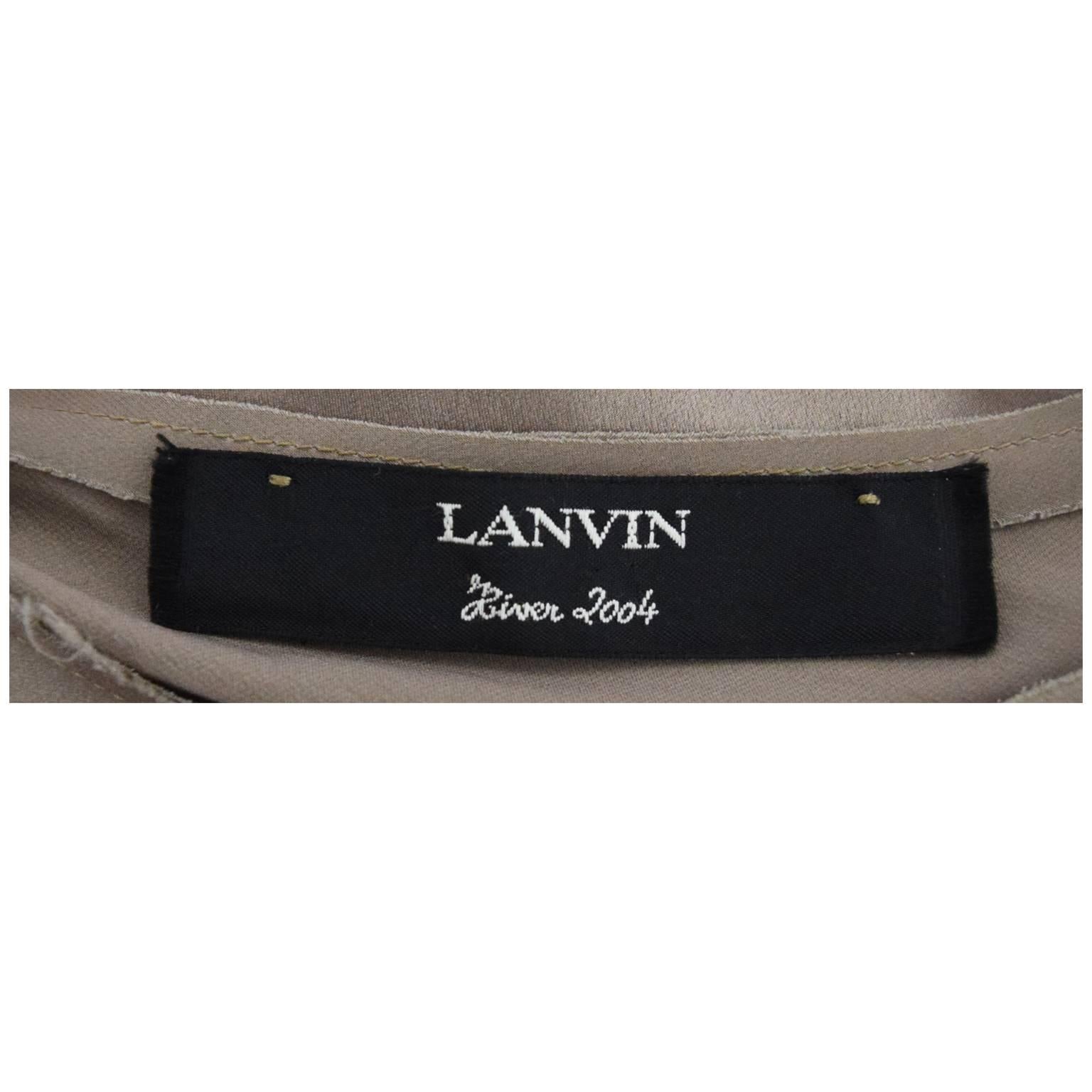 Gray Lanvin Cappuccino Silk and Cashmere Pull Over Sweater and Detachable Vest  For Sale