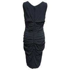Dolce & Gabbana Black Sleeveless Ruche Cocktail Dress