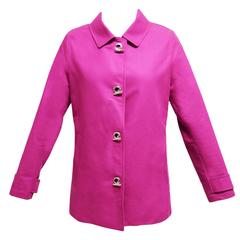 Burberry Magenta Jacket with Toggle Closures 