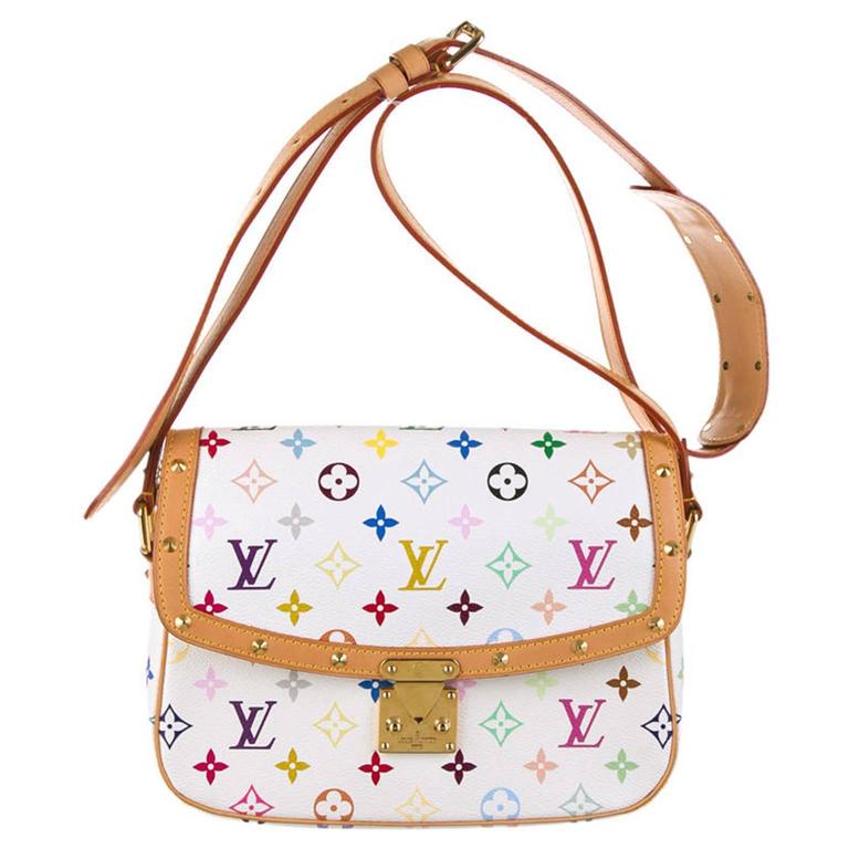 Louis Vuitton White Multicolored Sologne Handbag For Sale at 1stDibs