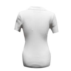 Dolce & Gabbana Ivory Ribbed Knit Polo with Snake Skin Embellishment and Buttons